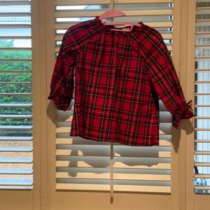 Crew cuts girls size 10 plaid Christmas blouse